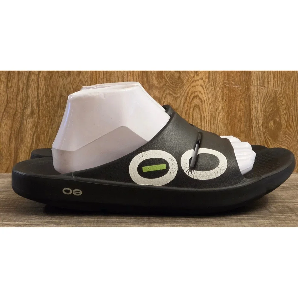 OOFOS OOahh Slide Sandals Shoes Mens 10 Womens 12 Black Recovery Comfort Slip On